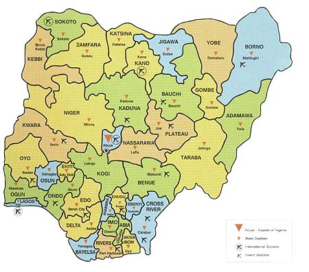 map of nigeria showing animal distribution. NIGERIA